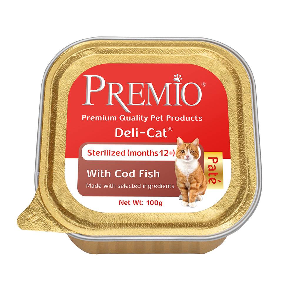 פרמיו שימור פטה לחתול בוגר דג קוד - 100 גרם