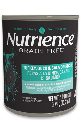 Nutrience Grain Free שימור לכלב הודו ברווז סלמון - 374 גרם