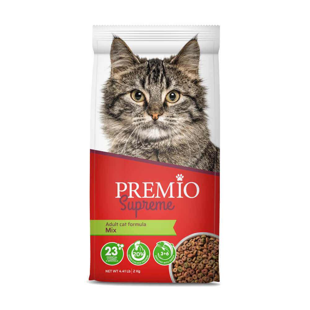פרמיו מזון יבש לחתולים מיקס - 2 ק"ג