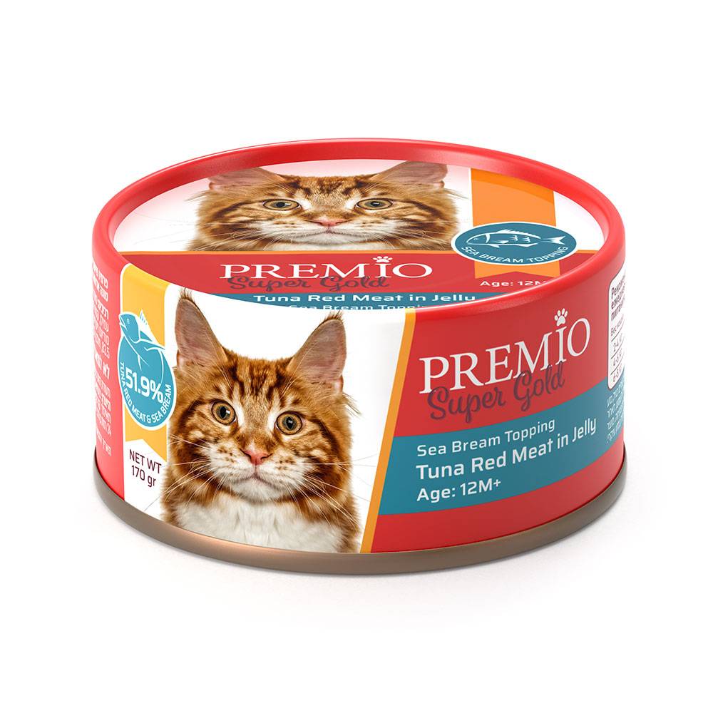 פרמיו שימור לחתולים בג'לי בטעם טונה עם דניס - 170 גרם