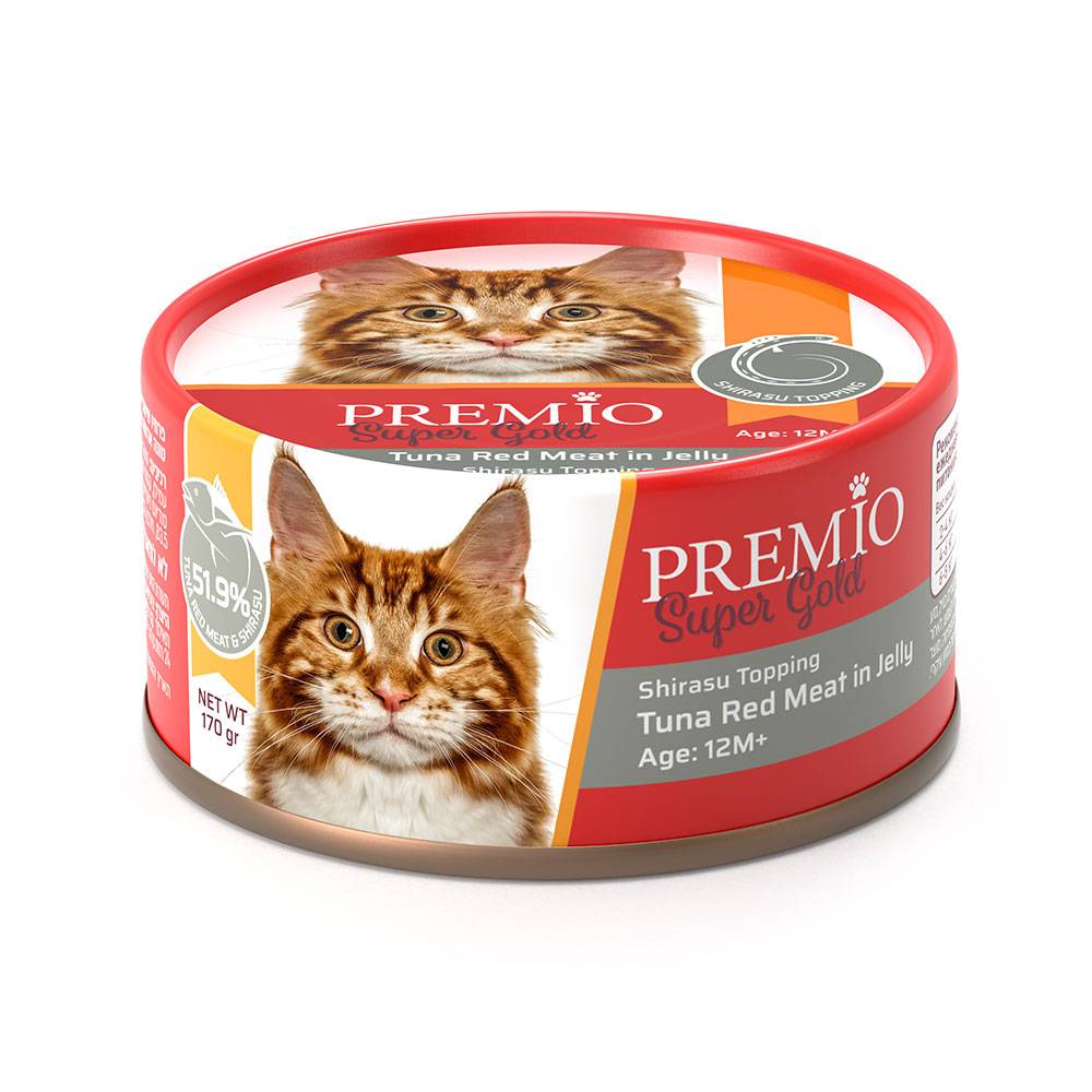פרמיו שימור לחתולים בג'לי בטעם טונה עם שירסו - 170 גרם