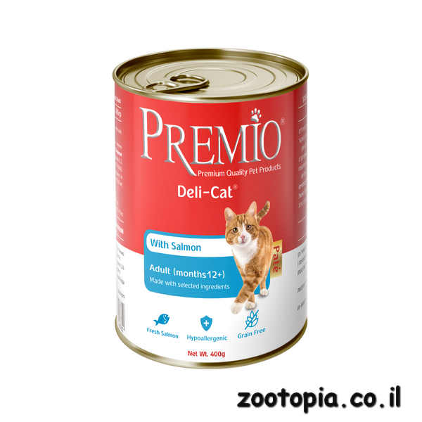פרמיו פטה לחתול בוגר סלמון - 400 גרם